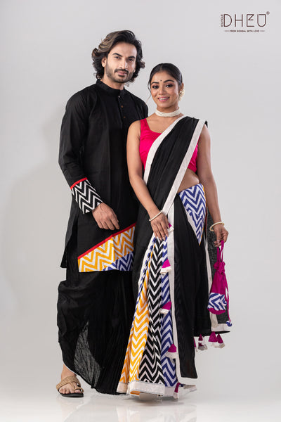 Tungabhadra-Mekhela-Kurta Couple Set