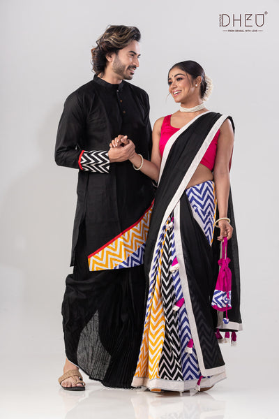 Tungabhadra-Mekhela-Kurta Couple Set