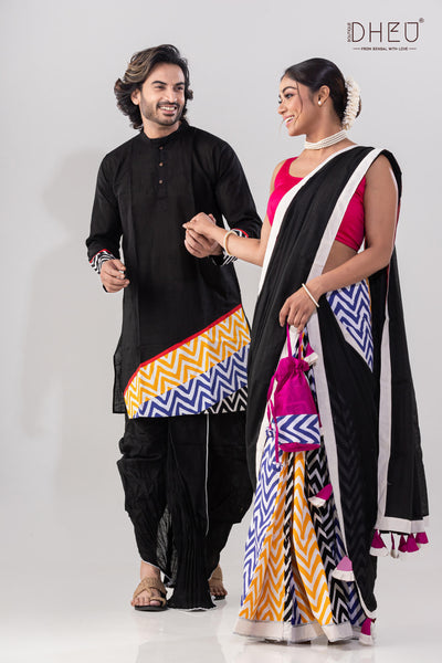 Tungabhadra-Mekhela-Kurta Couple Set