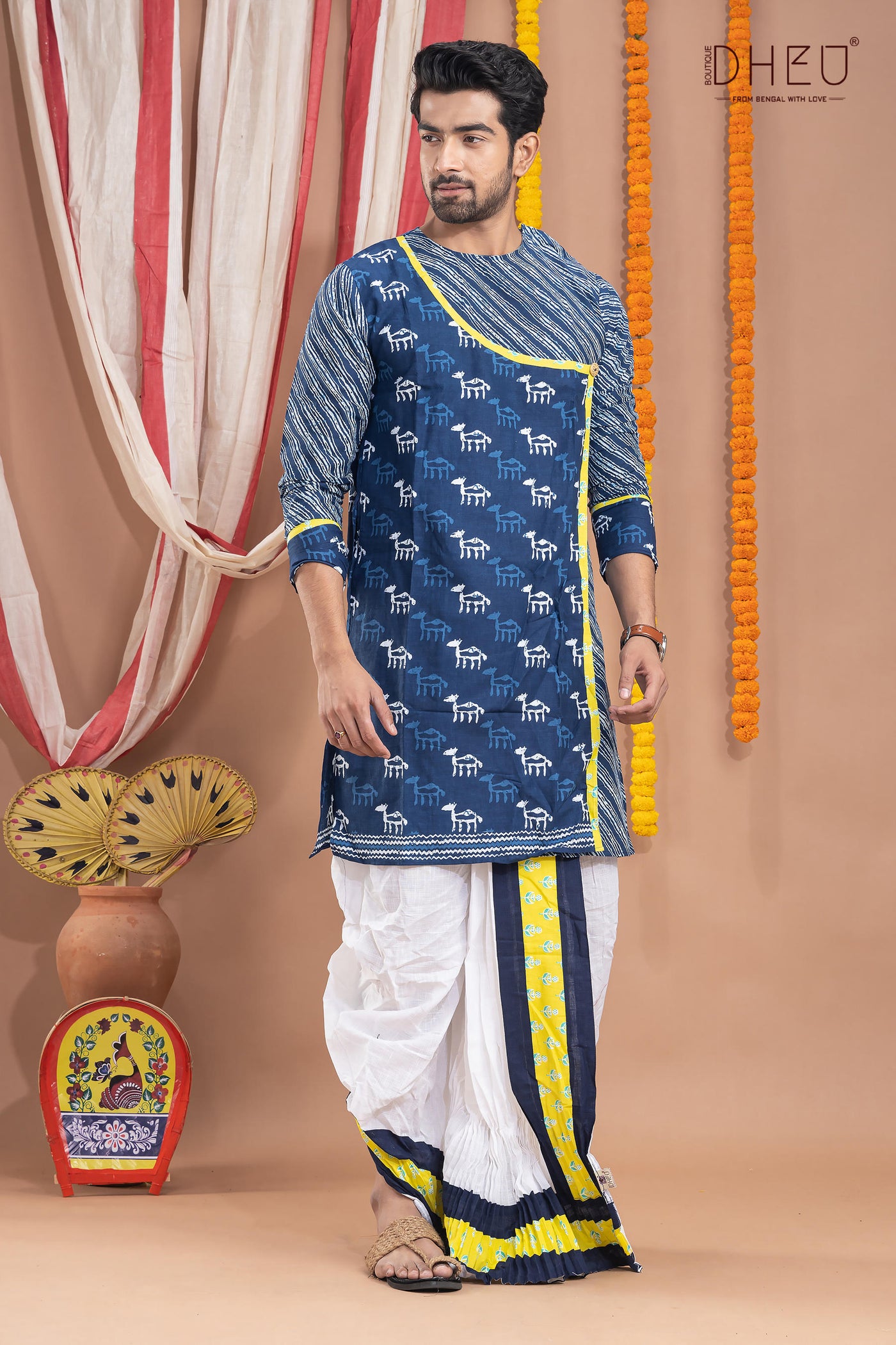 Ek Pashla Bristi-Kurta-Saree Couple Set