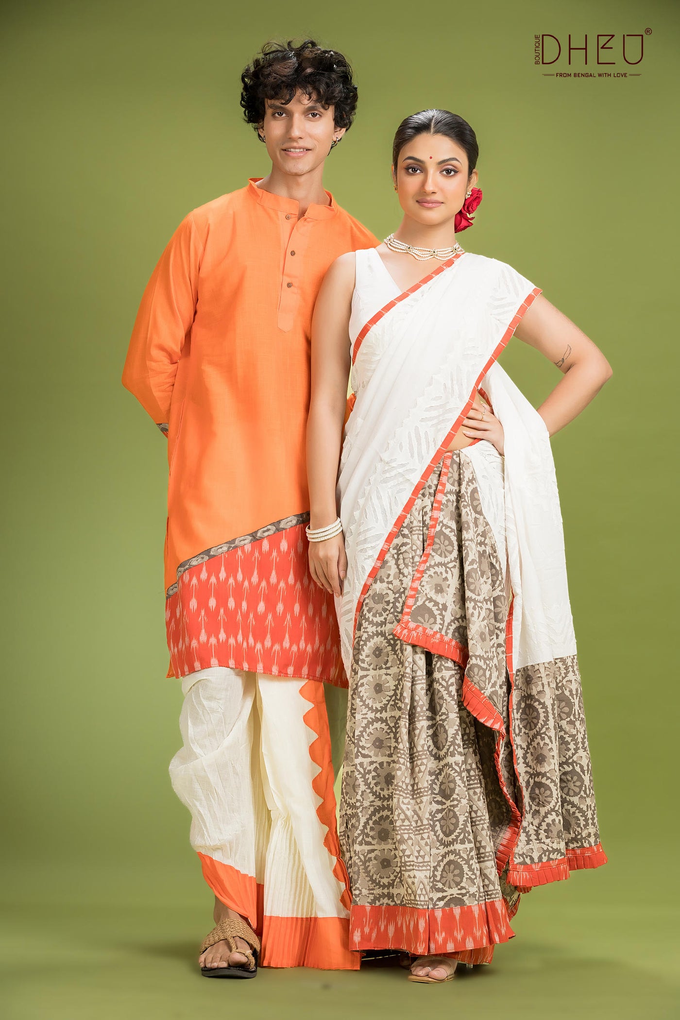 Dheu Exclusive Mekhela & Kurta Couple Set