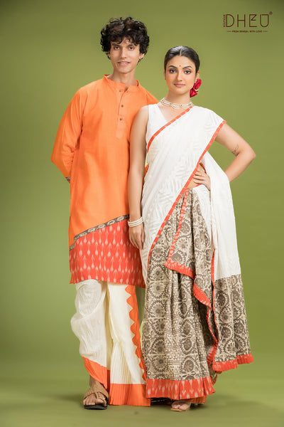 Dheu Exclusive Mekhela & Kurta Couple Set