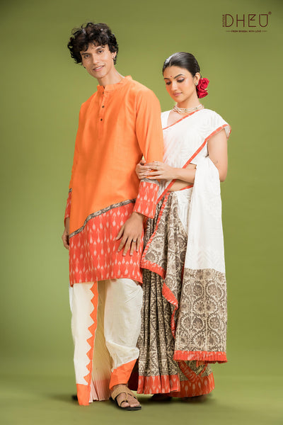 Dheu Exclusive Mekhela & Kurta Couple Set