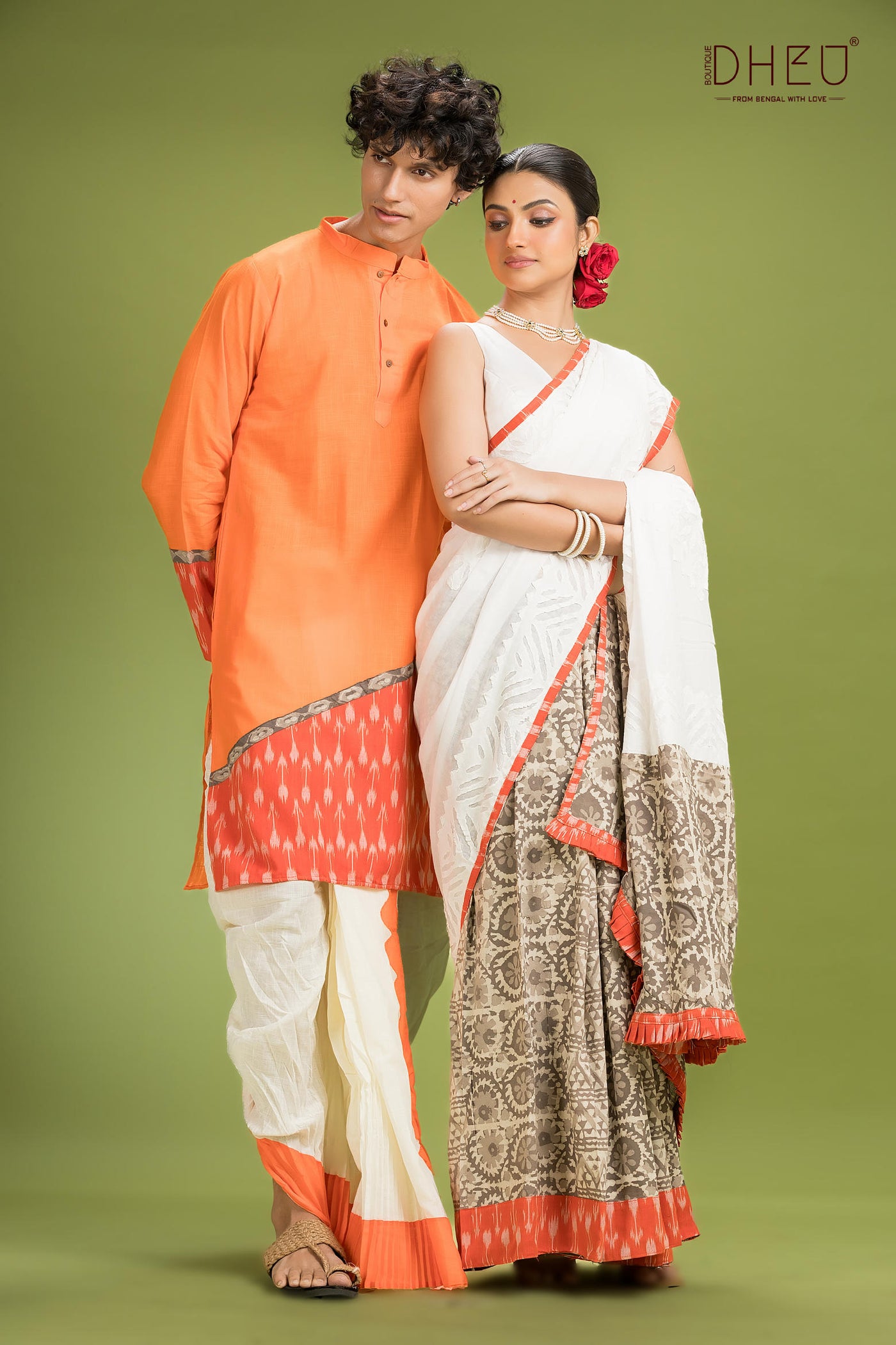 Dheu Exclusive Mekhela & Kurta Couple Set