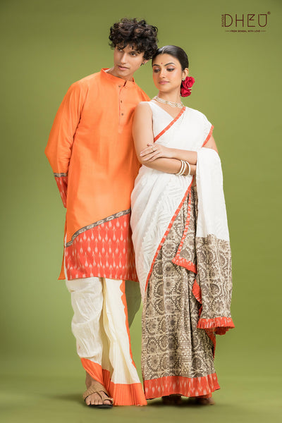 Dheu Exclusive Mekhela & Kurta Couple Set