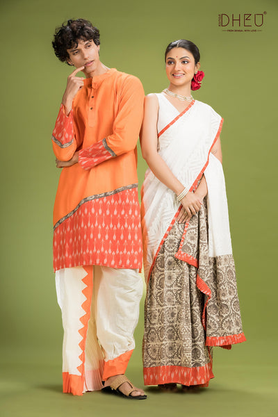 Dheu Exclusive Mekhela & Kurta Couple Set