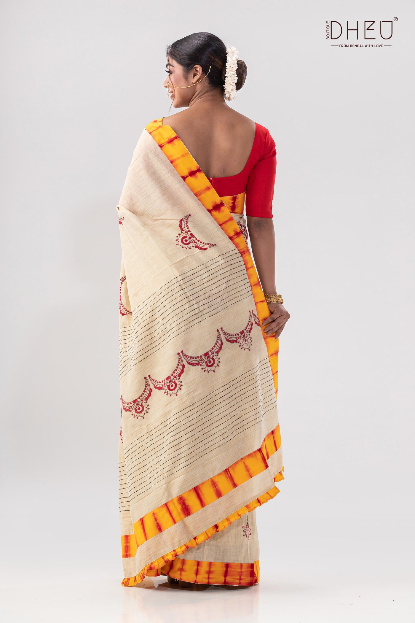 Dheu Exclusive -Hand crafted kantha saree