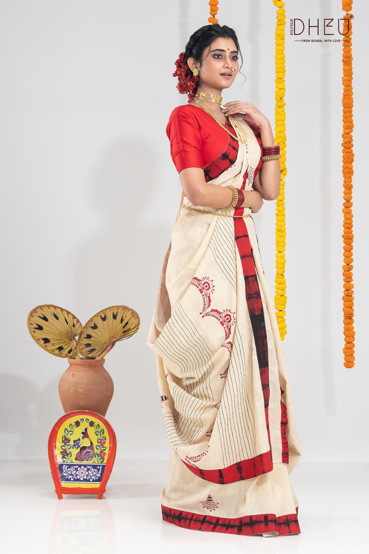 Rajnandini -Hand crafted kantha saree