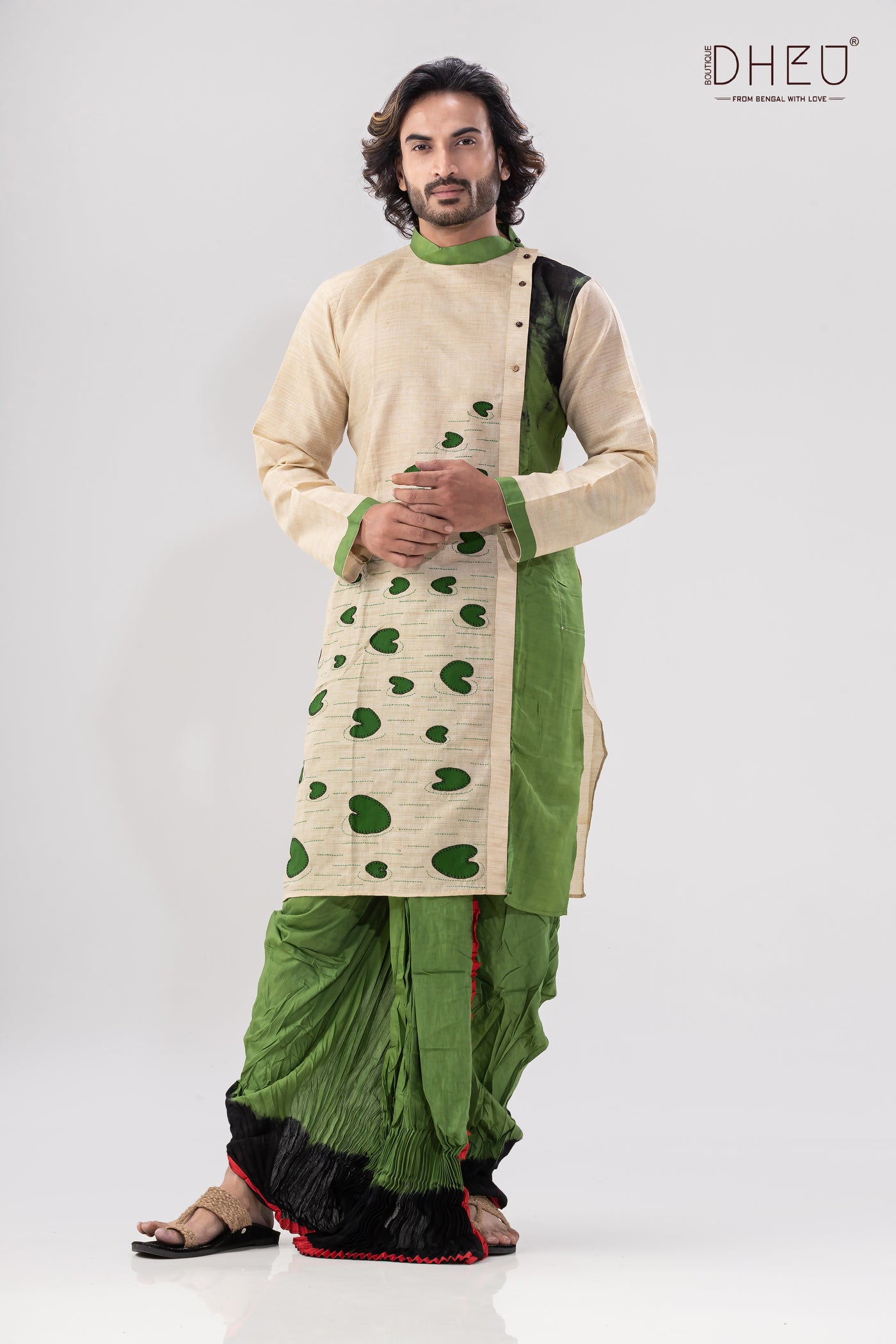 Shaluk Pata-Men's Kurta+Dhoti(Optional)