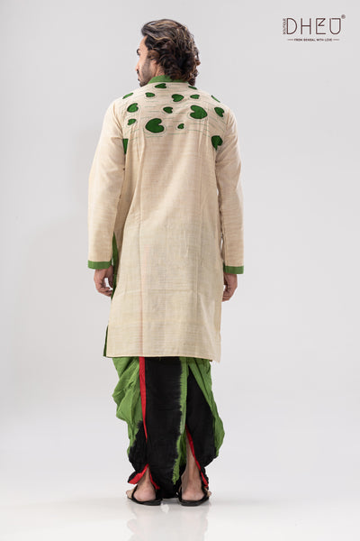 Shaluk Pata-Men's Kurta+Dhoti(Optional)