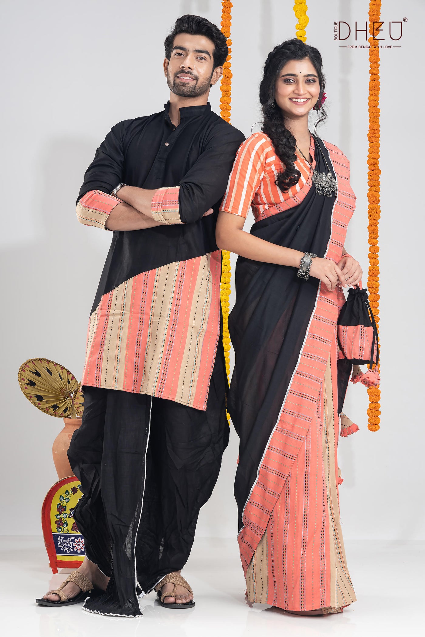 Dampati-Kurta-Mekhela Couple Set