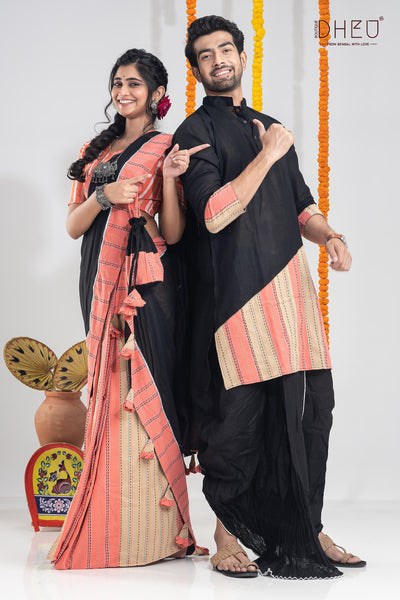Dampati-Kurta-Mekhela Couple Set