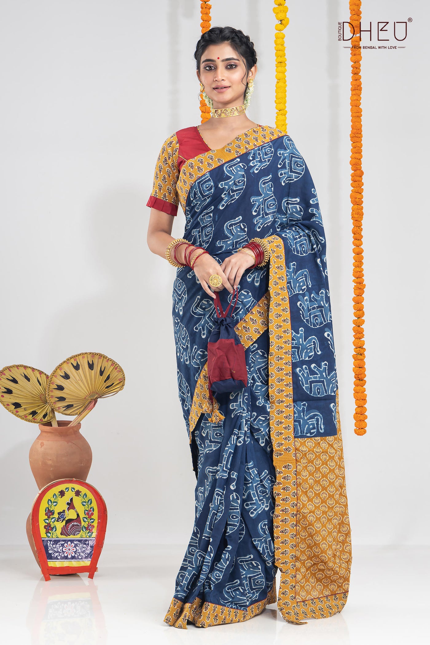 Designer digital printed silk saree at lowest cost only at dheu.in