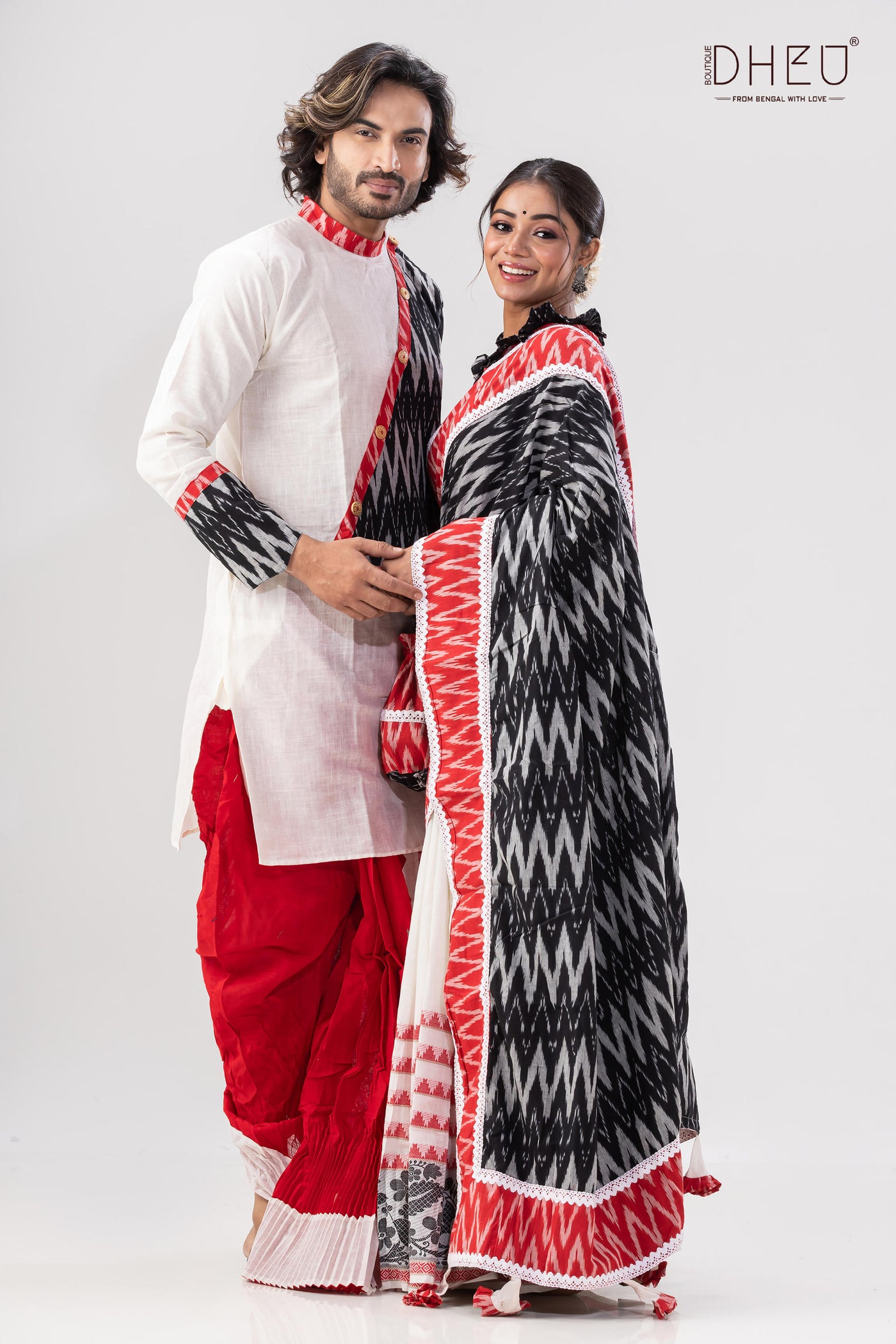 Damodar- Kurta-Saree Couple Set