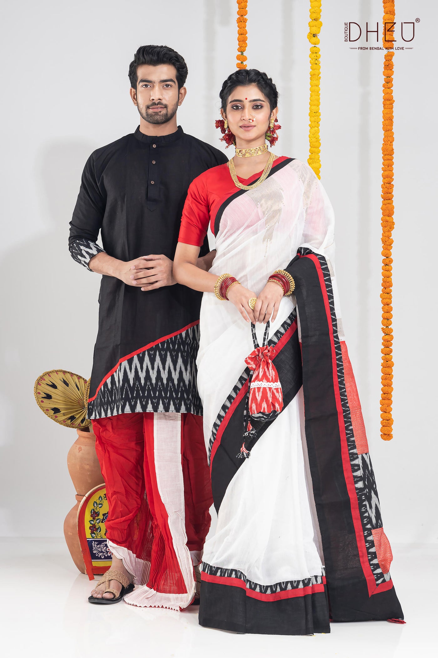 Tune in For Love-Saree-Kurta-Dhoti(Optional)Couple Set