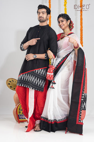 Tune in For Love-Saree-Kurta-Dhoti(Optional)Couple Set