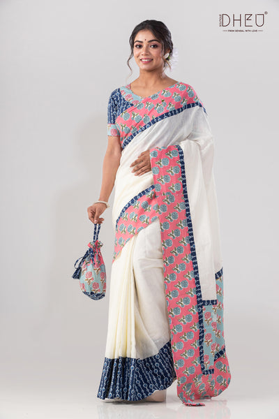 MotiChur Exclusive Signature Fusion Saree