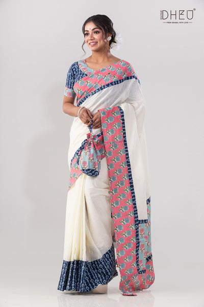 MotiChur Exclusive Signature Fusion Saree