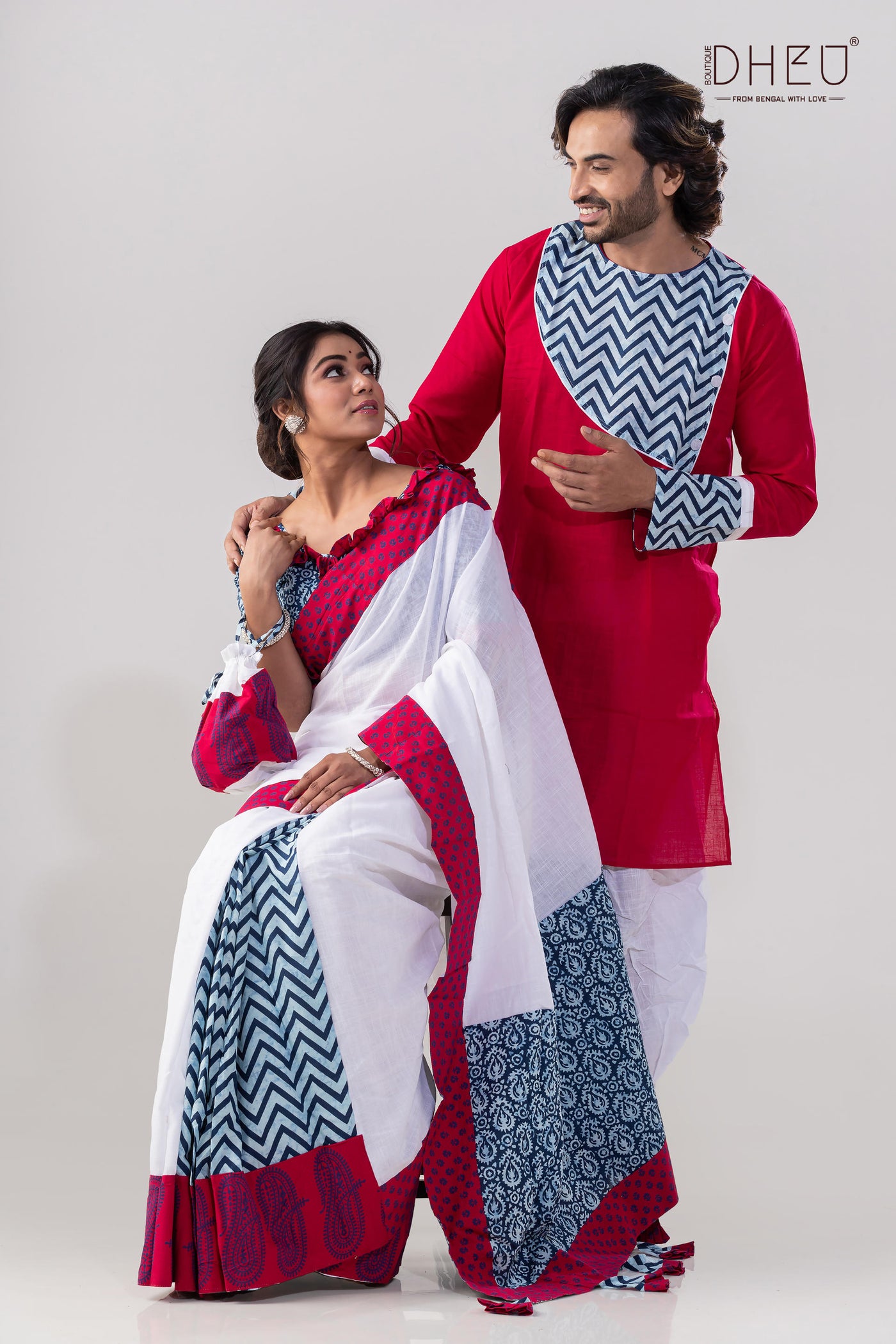 Moruswargo-Saree-Kurta Couple Set