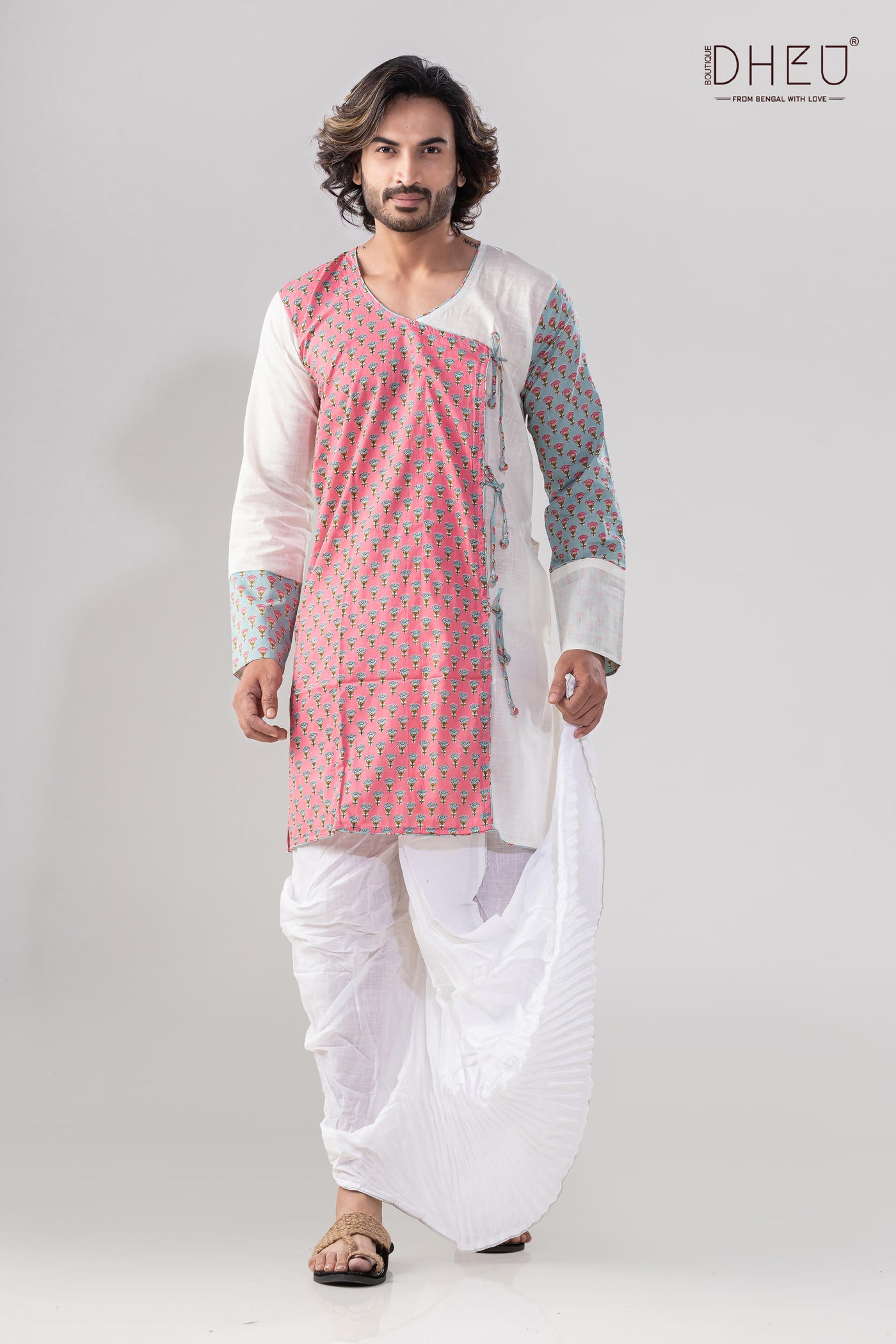 Khelaghor- Mekhela-Kurta Couple Set