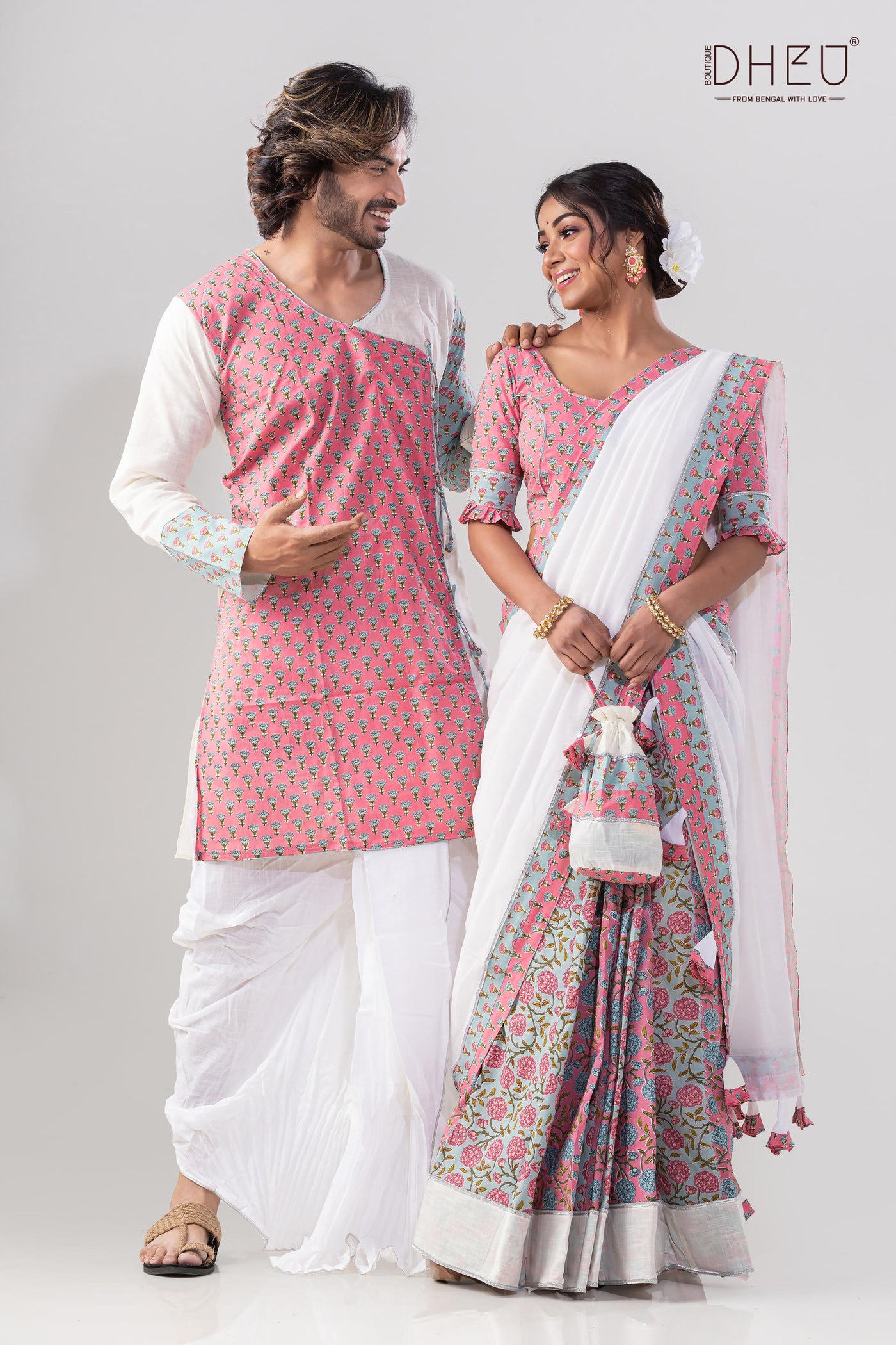 Khelaghor- Mekhela-Kurta Couple Set