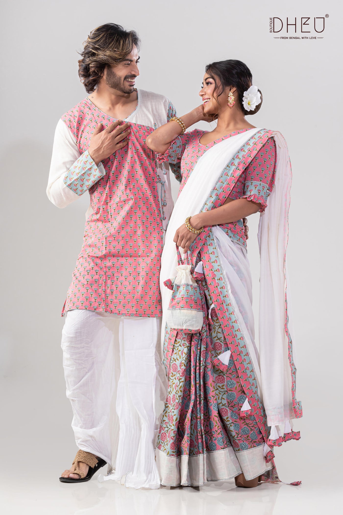 Khelaghor- Mekhela-Kurta Couple Set