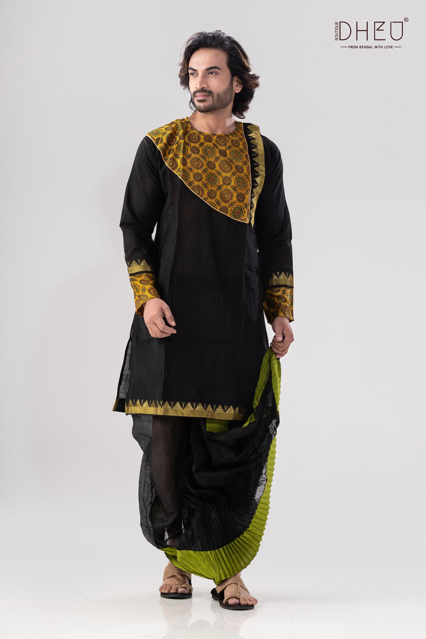 Dheu Exclusive Designer Kurta Dhoti(Optional) Set