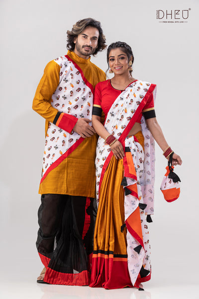 Agomonir Gaan- Mekhela-Kurta Couple Set