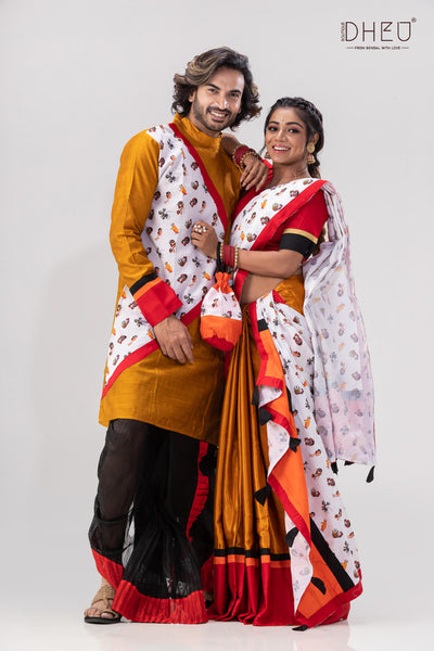 Mekhela Kurta Dhoti Couple set at Lowest Cost only at Boutique Dheu