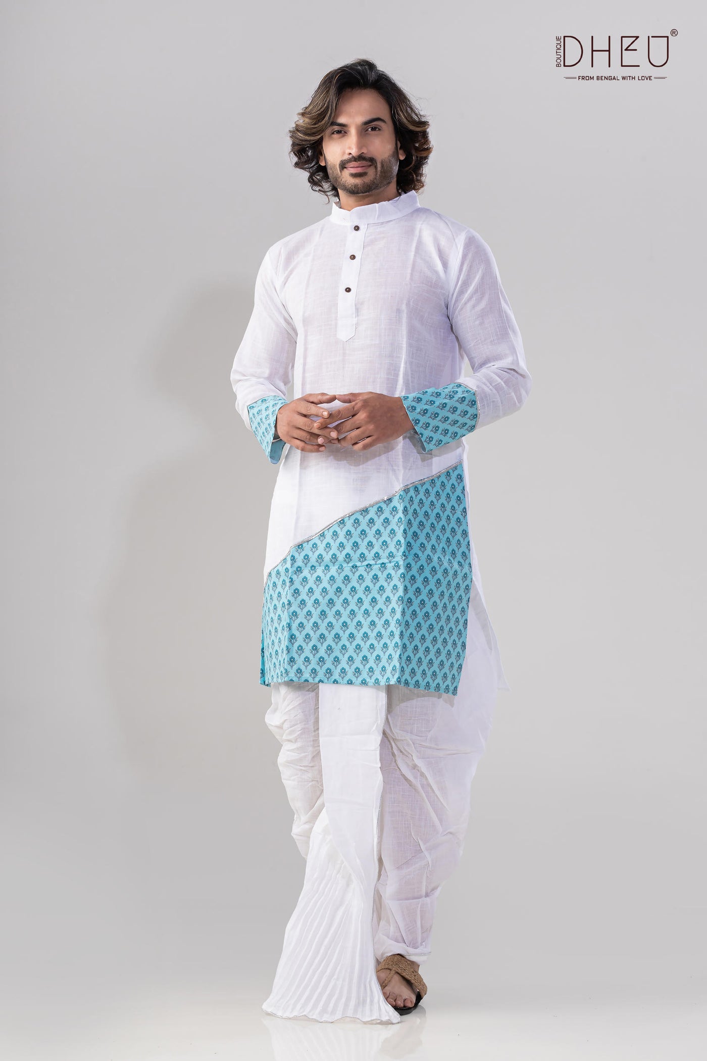 Dheu Exclusive Designer Kurta Dhoti(Optional) Set