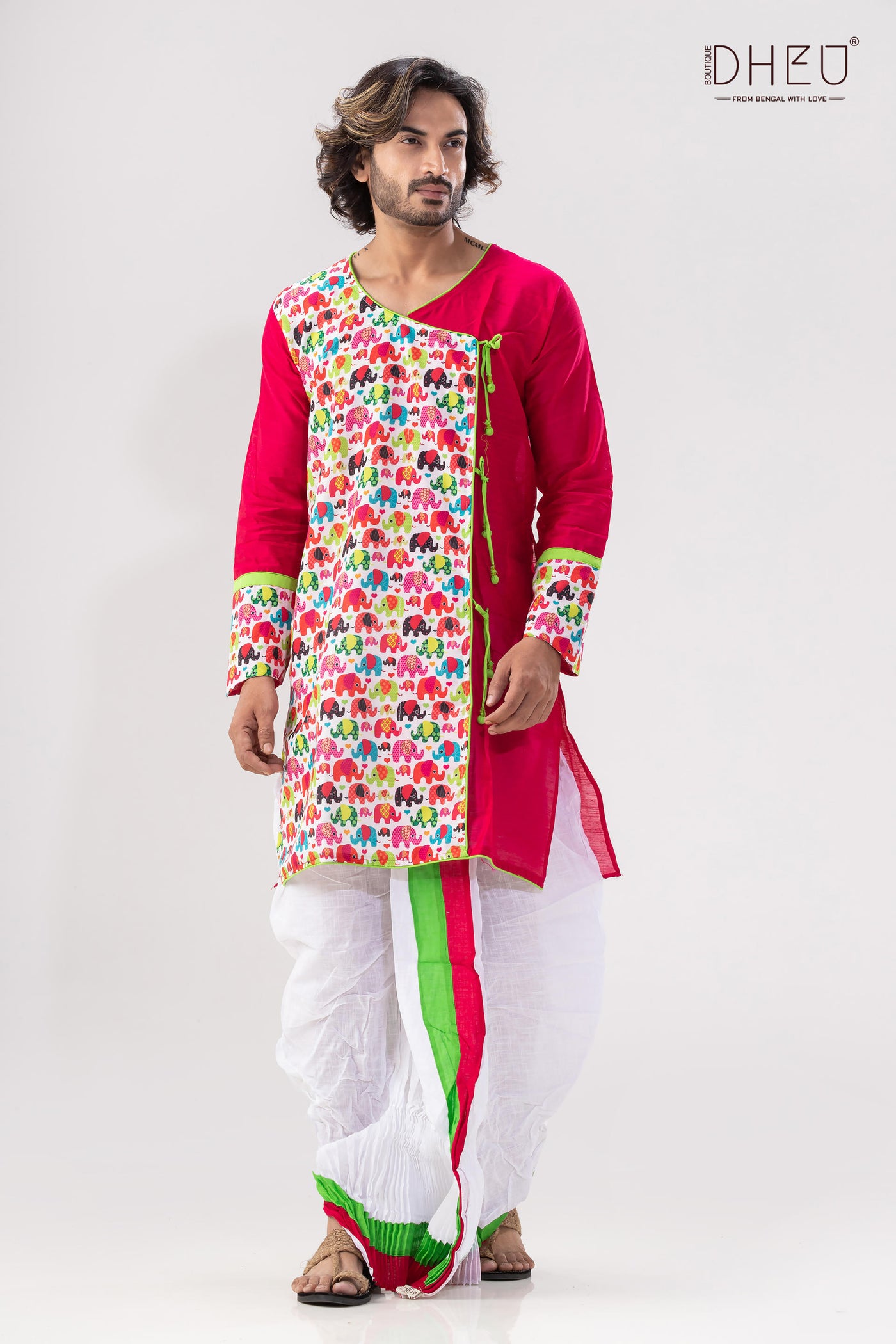 Kacher Manush-Mekhela-Kurta Couple Set