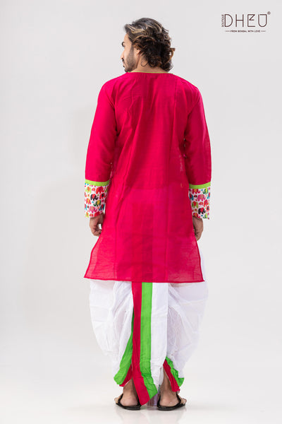 Kacher Manush-Mekhela-Kurta Couple Set