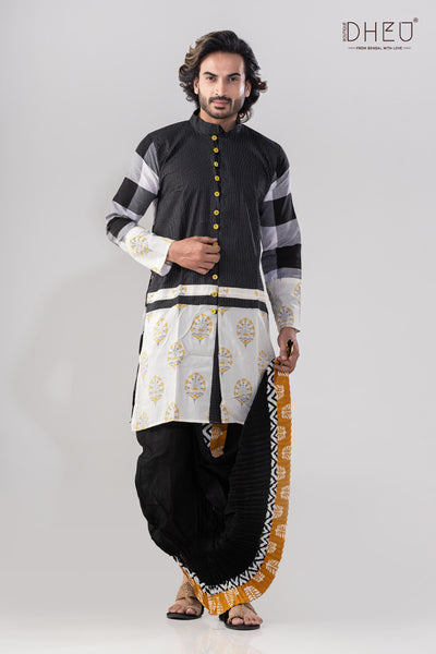 Dheu Exclusive Designer Kurta Dhoti(Optional) Set
