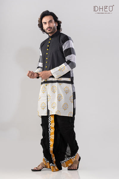 Dheu Exclusive Designer Kurta Dhoti(Optional) Set