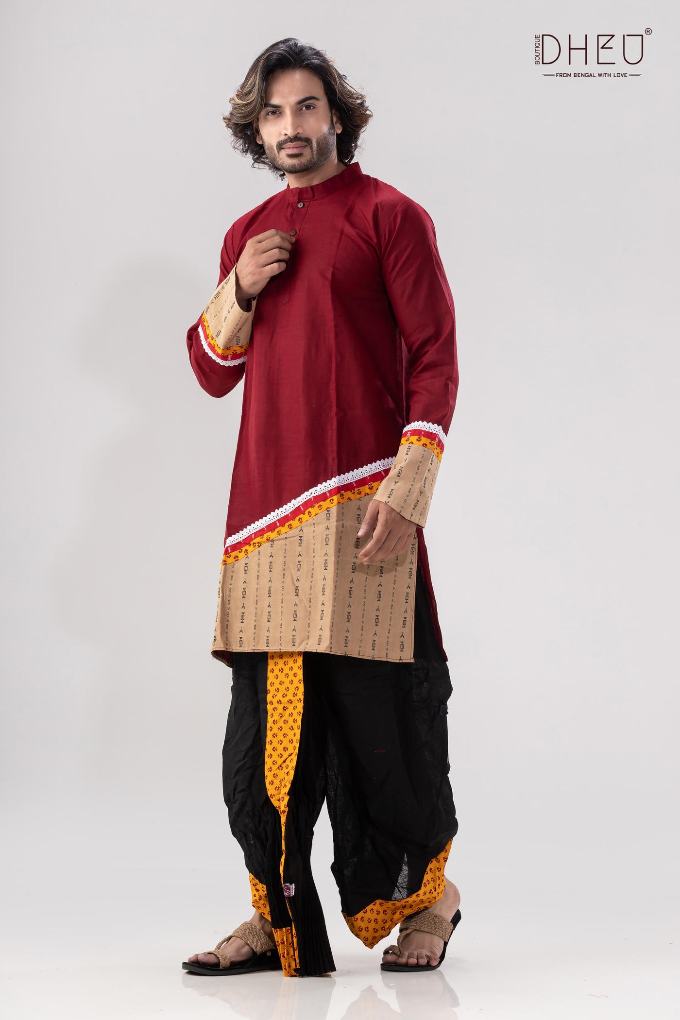 Dheu Exclusive Designer Kurta Dhoti(Optional) Set