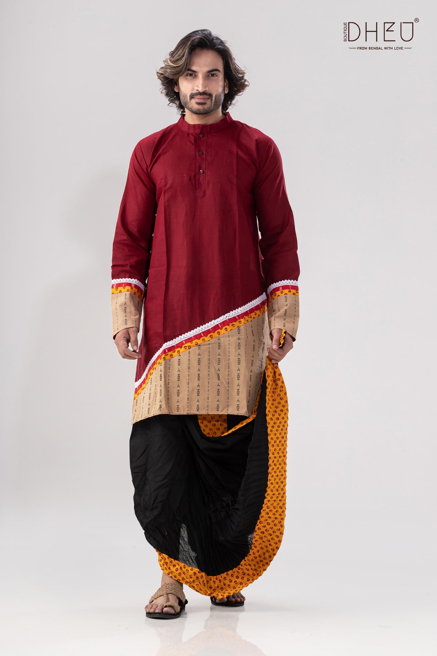 Dheu Exclusive Designer Kurta Dhoti(Optional) Set