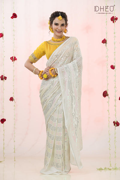 Designer Sequence Organza Saree