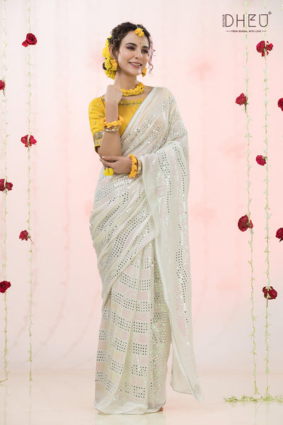 Designer Sequence Organza Saree
