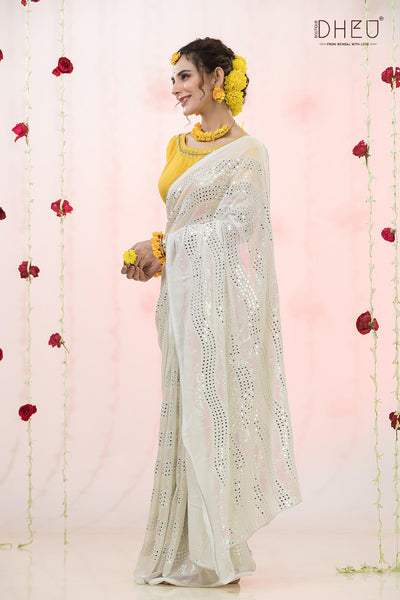 Designer Sequence Organza Saree