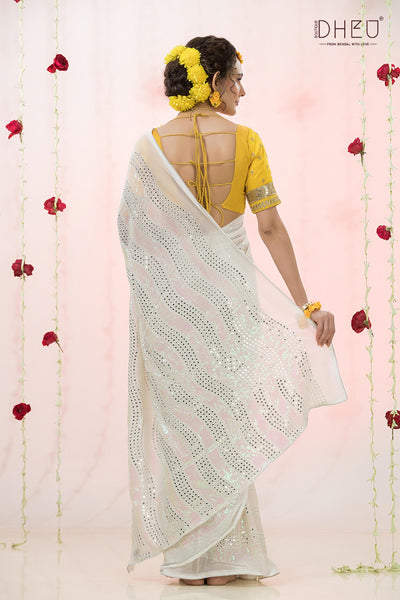Designer Sequence Organza Saree