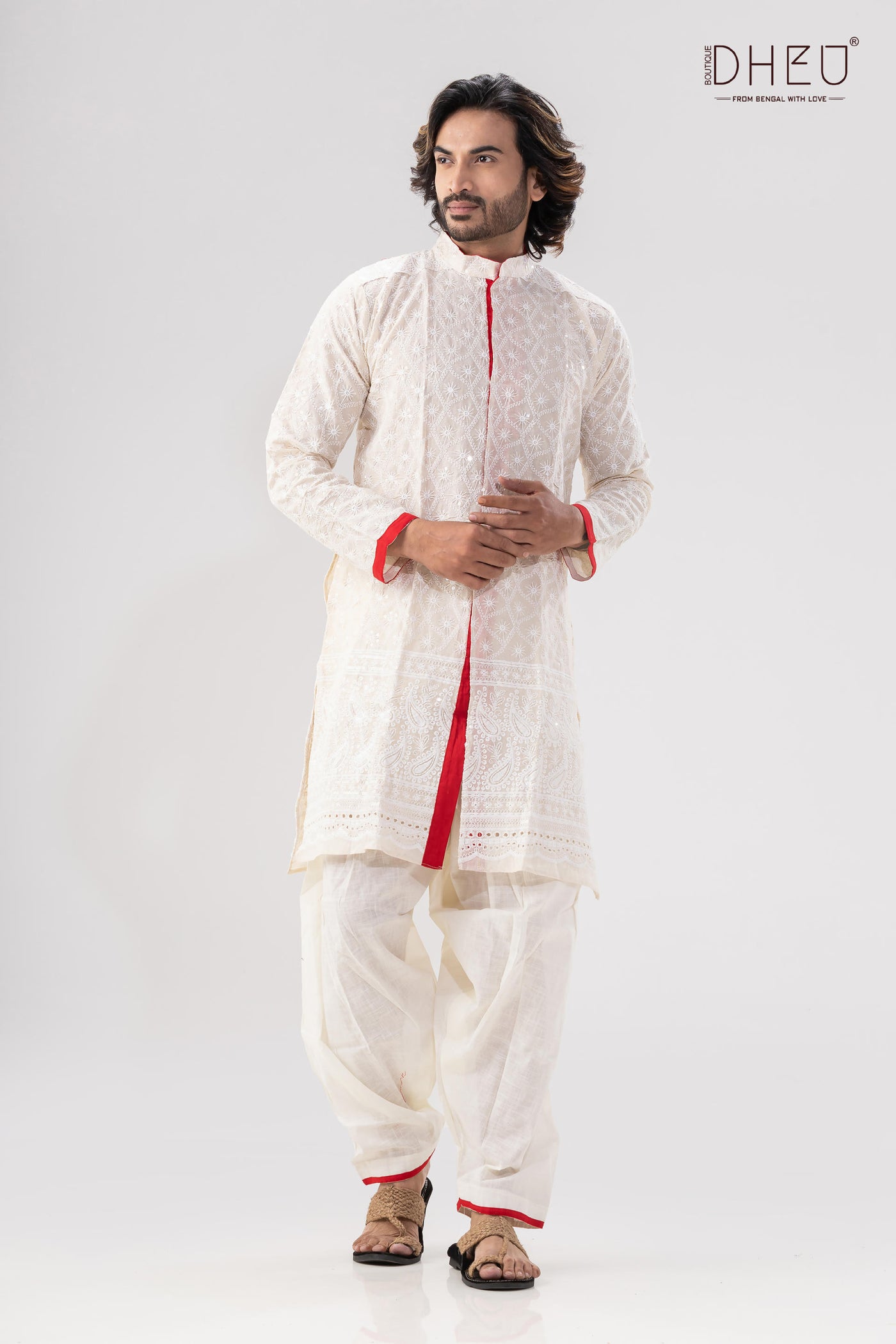 Krishnokoli-Saree-Kurta Couple Set