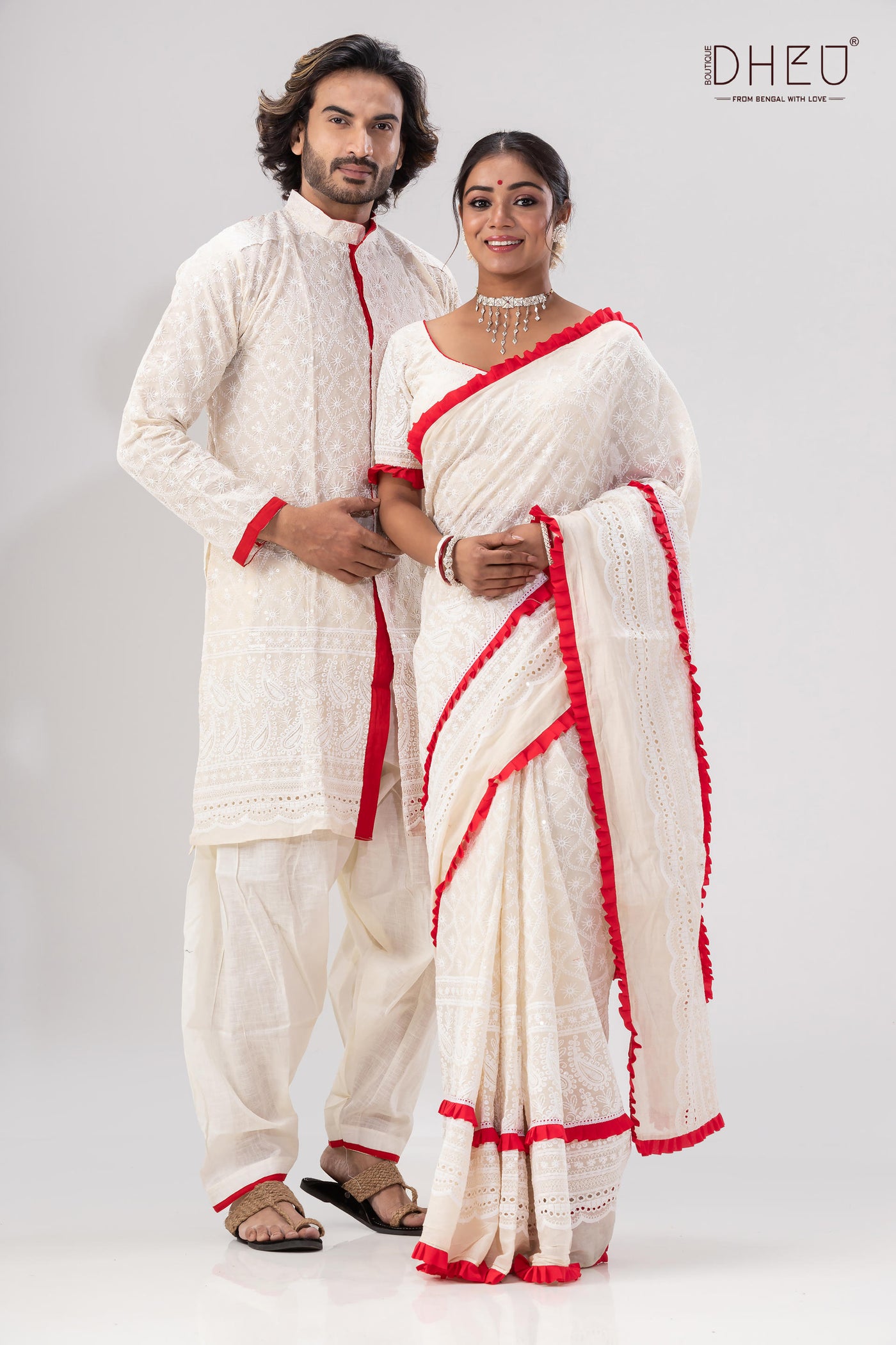 Krishnokoli-Saree-Kurta Couple Set