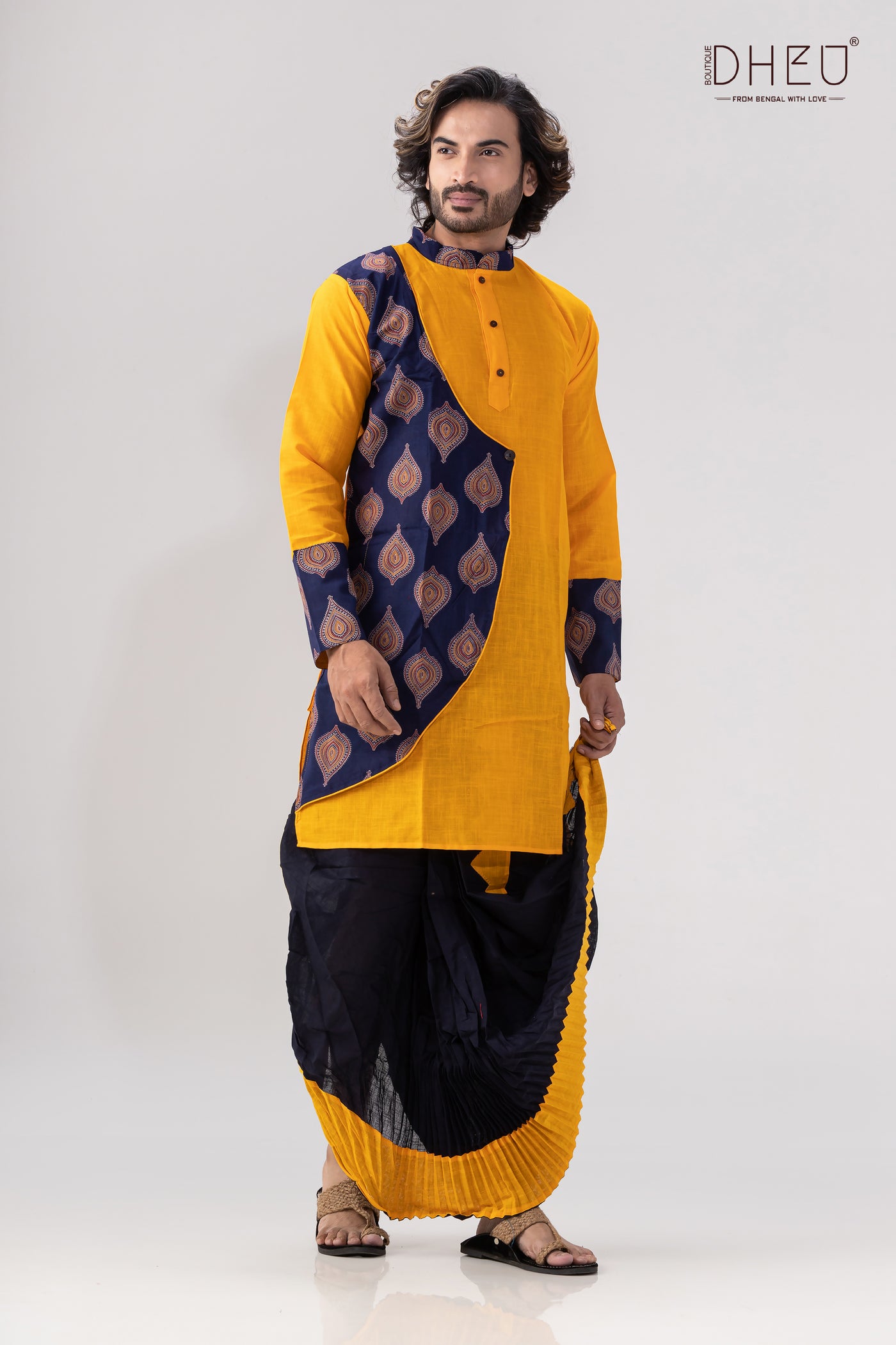 Dheu Exclusive Designer Kurta Dhoti(Optional) Set