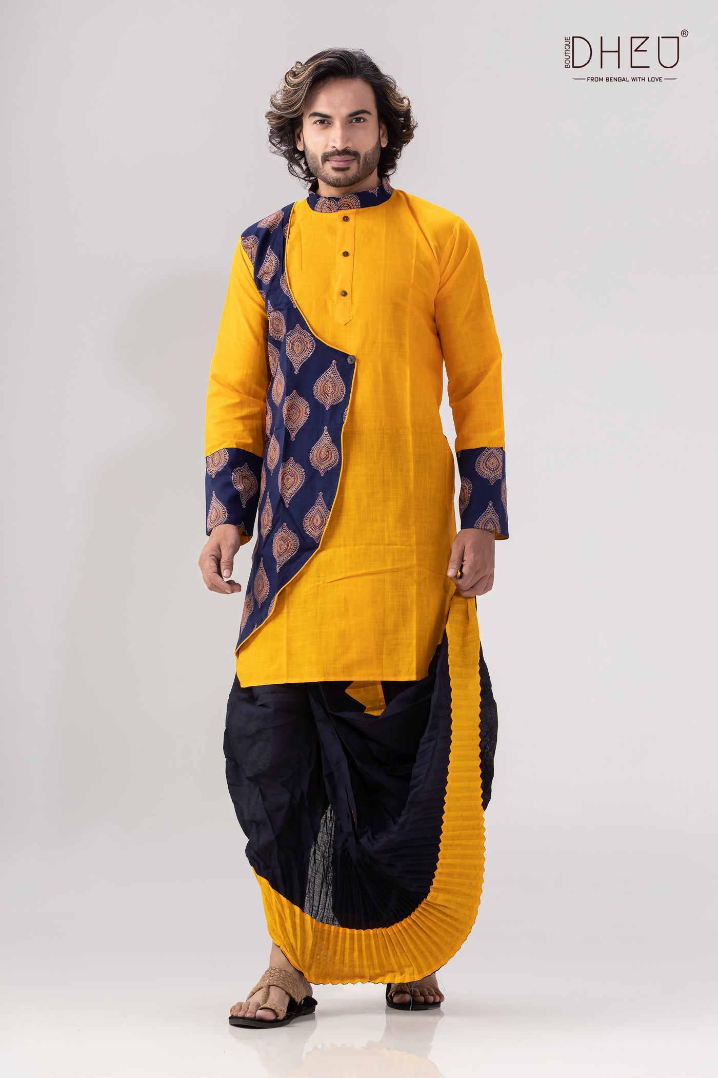 Dheu Exclusive Designer Kurta Dhoti(Optional) Set