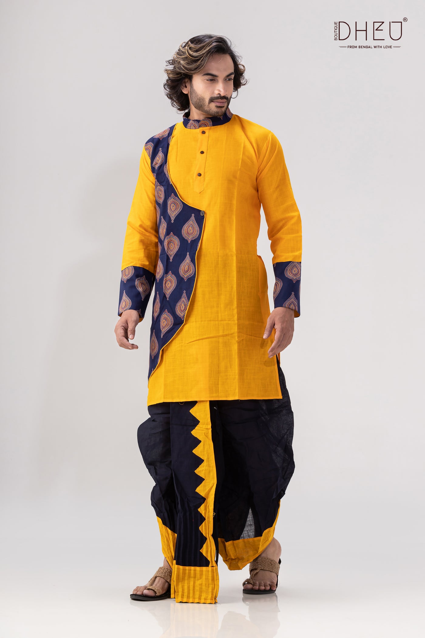 Dheu Exclusive Designer Kurta Dhoti(Optional) Set