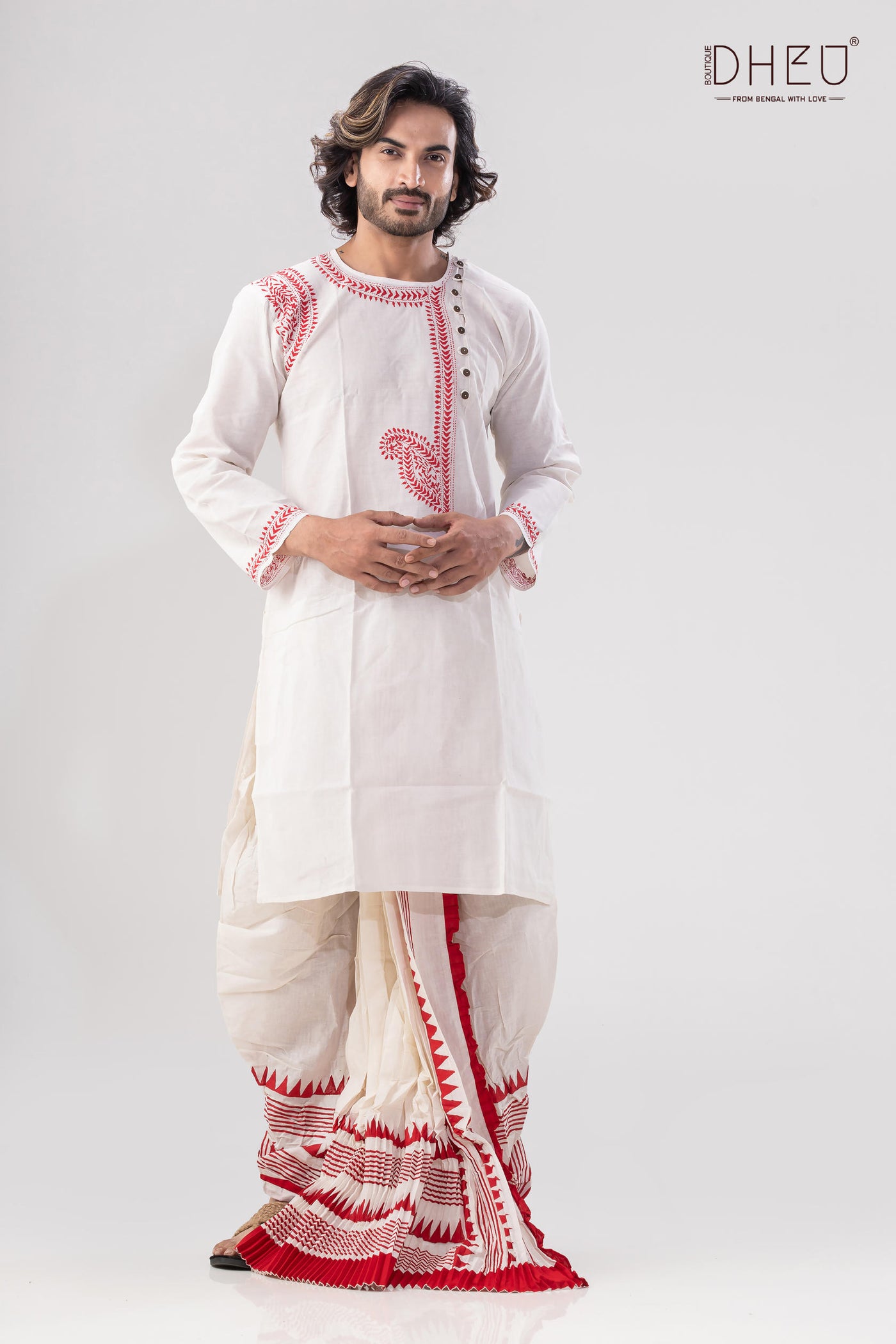 Dheu Exclusive Designer Kurta Dhoti(Optional) Set