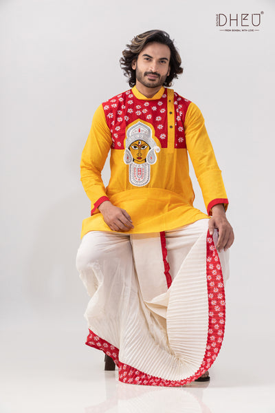 Shiuli Phool-Kurta+Dhoti(Optional)