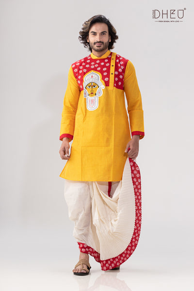 Shiuli Phool-Kurta+Dhoti(Optional)