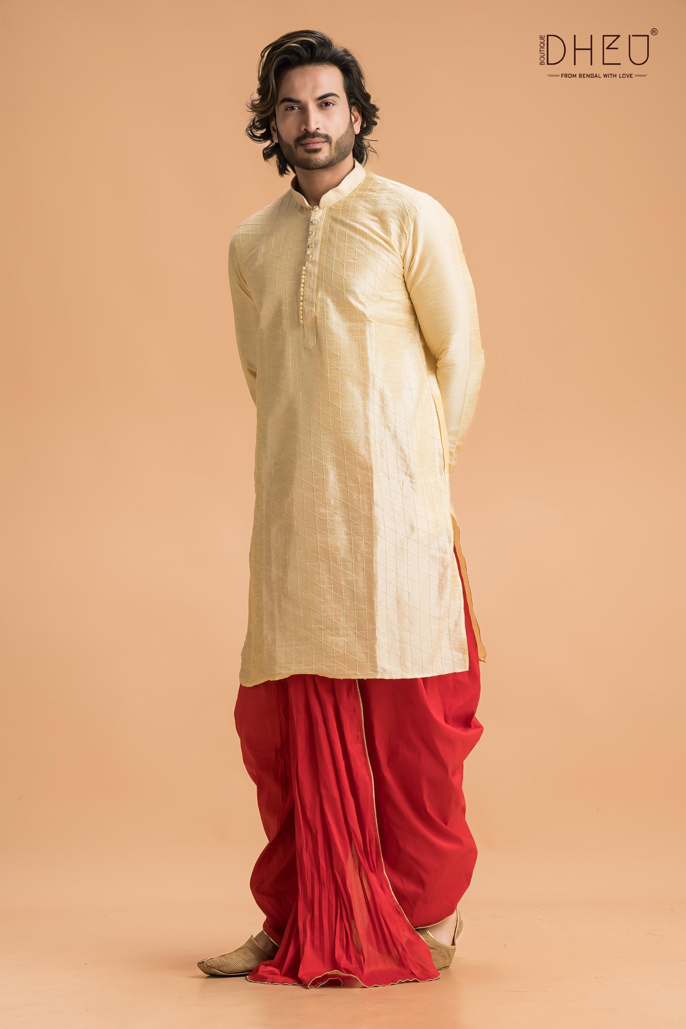 Patra Chai- Men's Kurta + Dhoti(Optional)