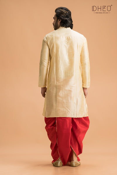 Patra Chai- Men's Kurta + Dhoti(Optional)